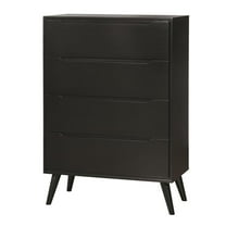 Furniture of America Belkor Mid-Century Modern Wood 4-Drawer Chest in Black