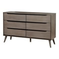 thumbnail image 1 of Furniture of America Belkor Mid-Century Modern Wood 6-Drawer Dresser in Gray, 1 of 3
