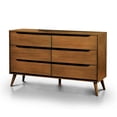 thumbnail image 1 of Furniture of America Belkor Mid-Century Modern Wood 6-Drawer Dresser in Oak, 1 of 5