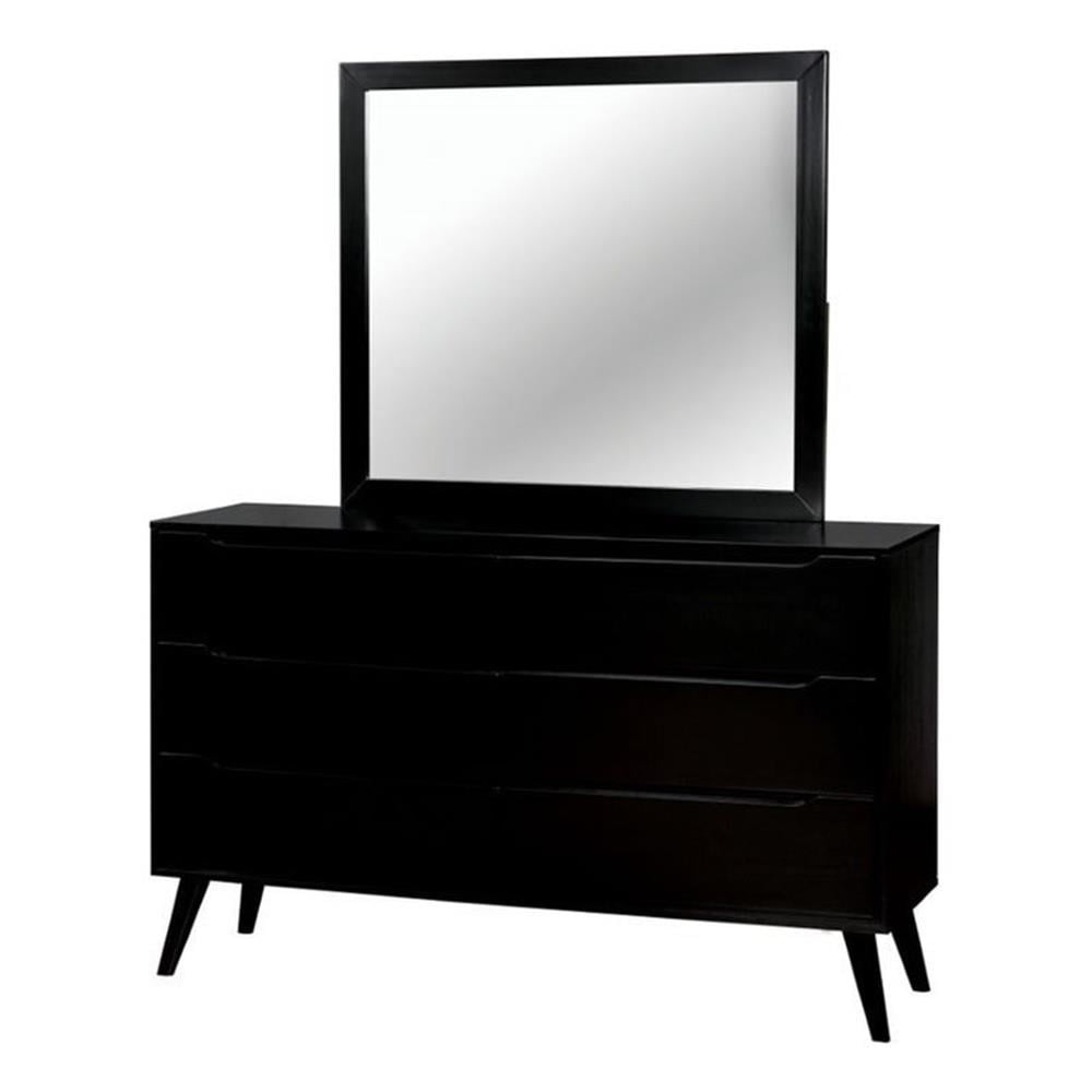 Furniture of America Belkor Solid Wood 6-Drawer Dresser and Mirror Set ...