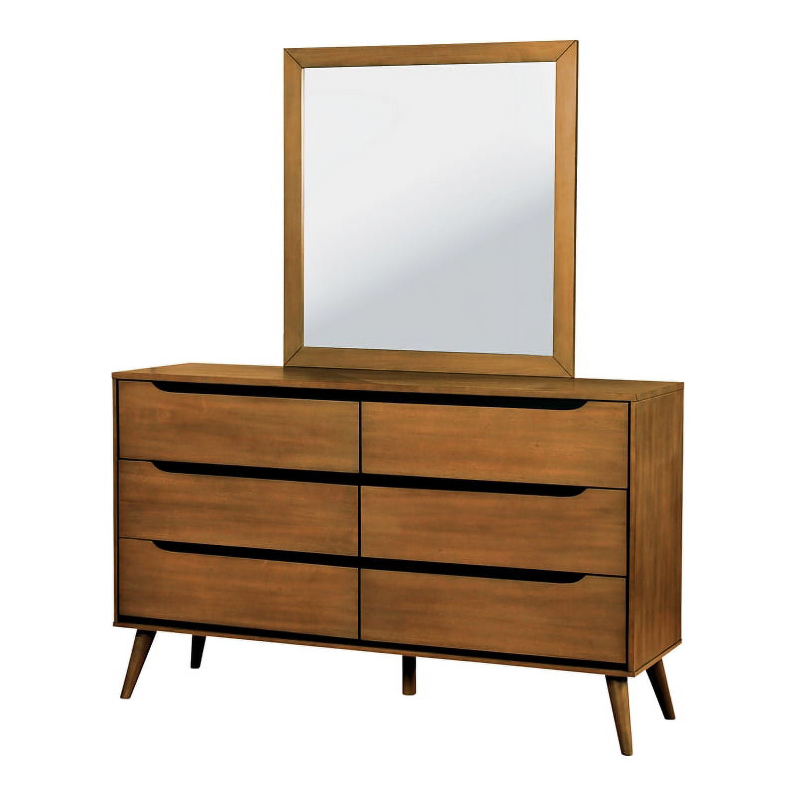 Furniture of America Belkor Solid Wood 6Drawer Dresser and Mirror Set