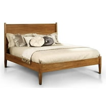Furniture of America Belkor Solid Wood California King Platform Bed in Oak