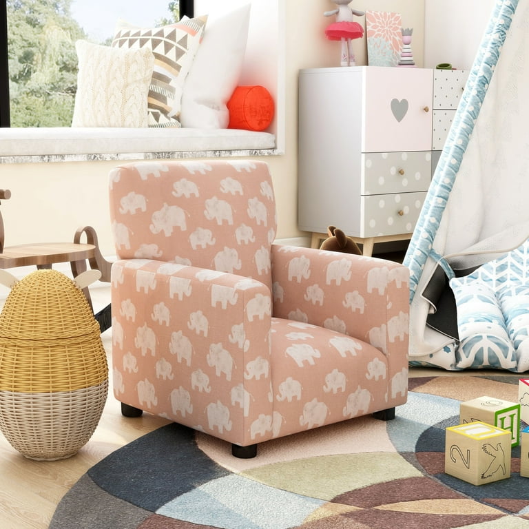 Furniture of America Belwether Transitional Fabric Animal Print Chair by Pink Elephant print