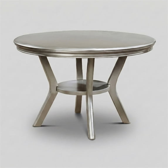 Furniture of America Bethlehem Wood Round 1-Shelf Dining Table in Gold Champagne