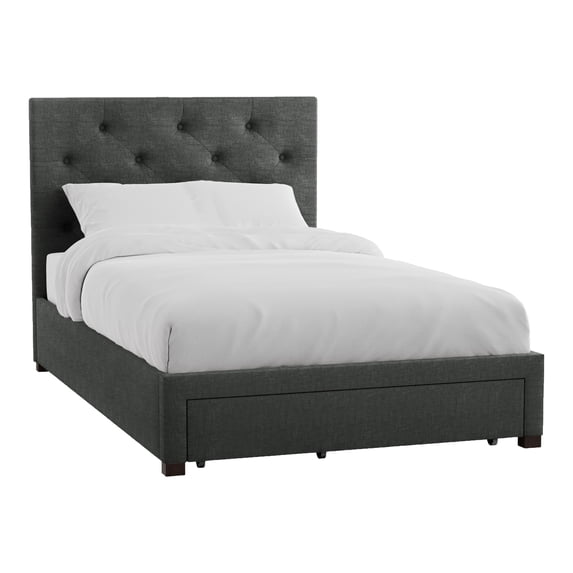 Furniture of America Bethn Transitional Fabric Storage Full Bed in Dark Gray