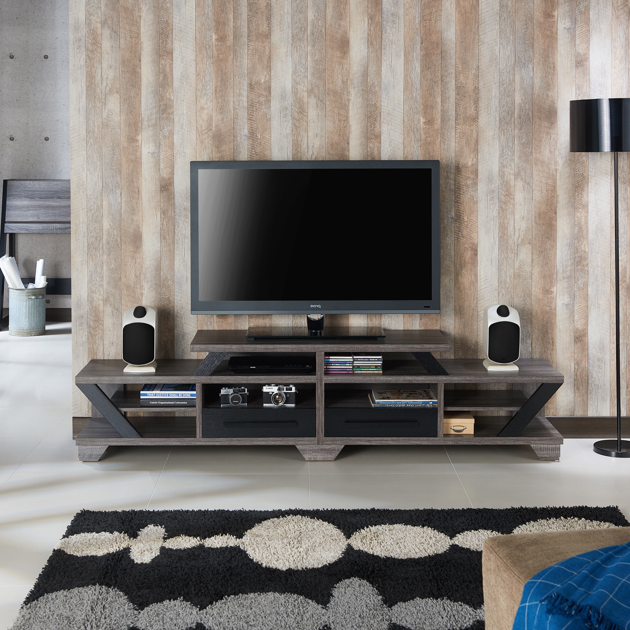 Furniture of America Bilon TV Stand for TVs up to 47", Distressed Gray