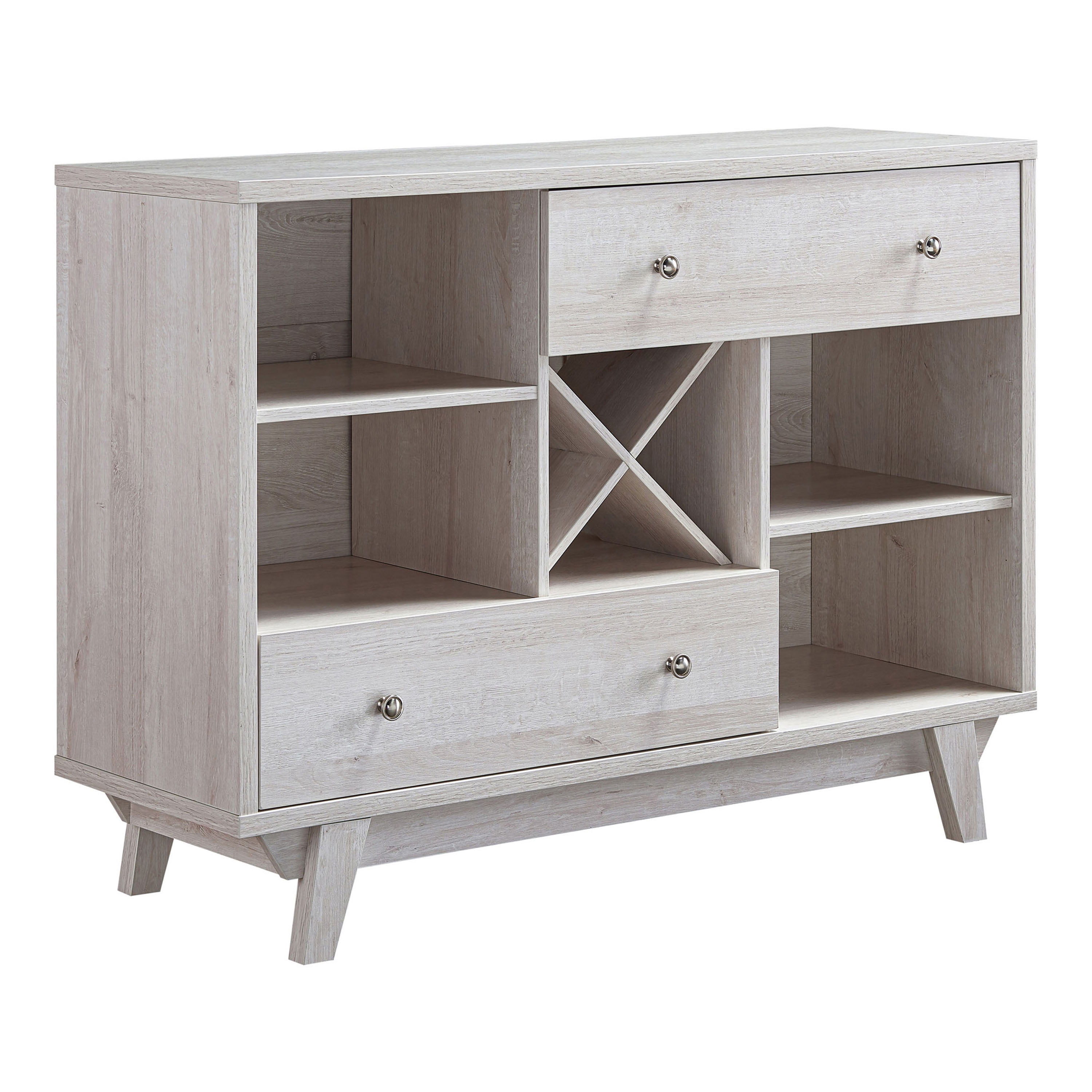 Furniture of America Bogt Multi-Storage Buffet, White Oak