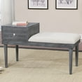 thumbnail image 1 of Furniture of America Bonnar 1-Drawer Accent Bench, Gray, 1 of 5