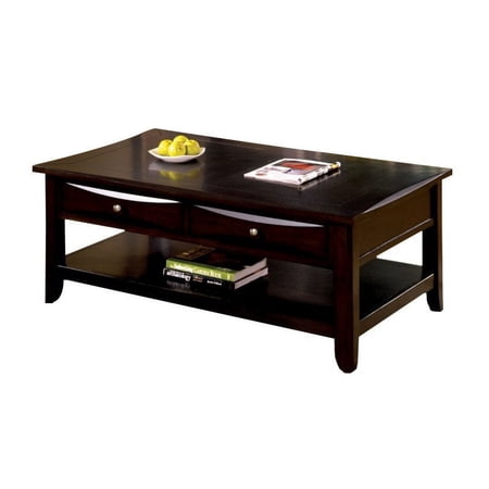 Furniture of America Bonner Transitional Wood 2-Drawer Coffee Table in Espresso