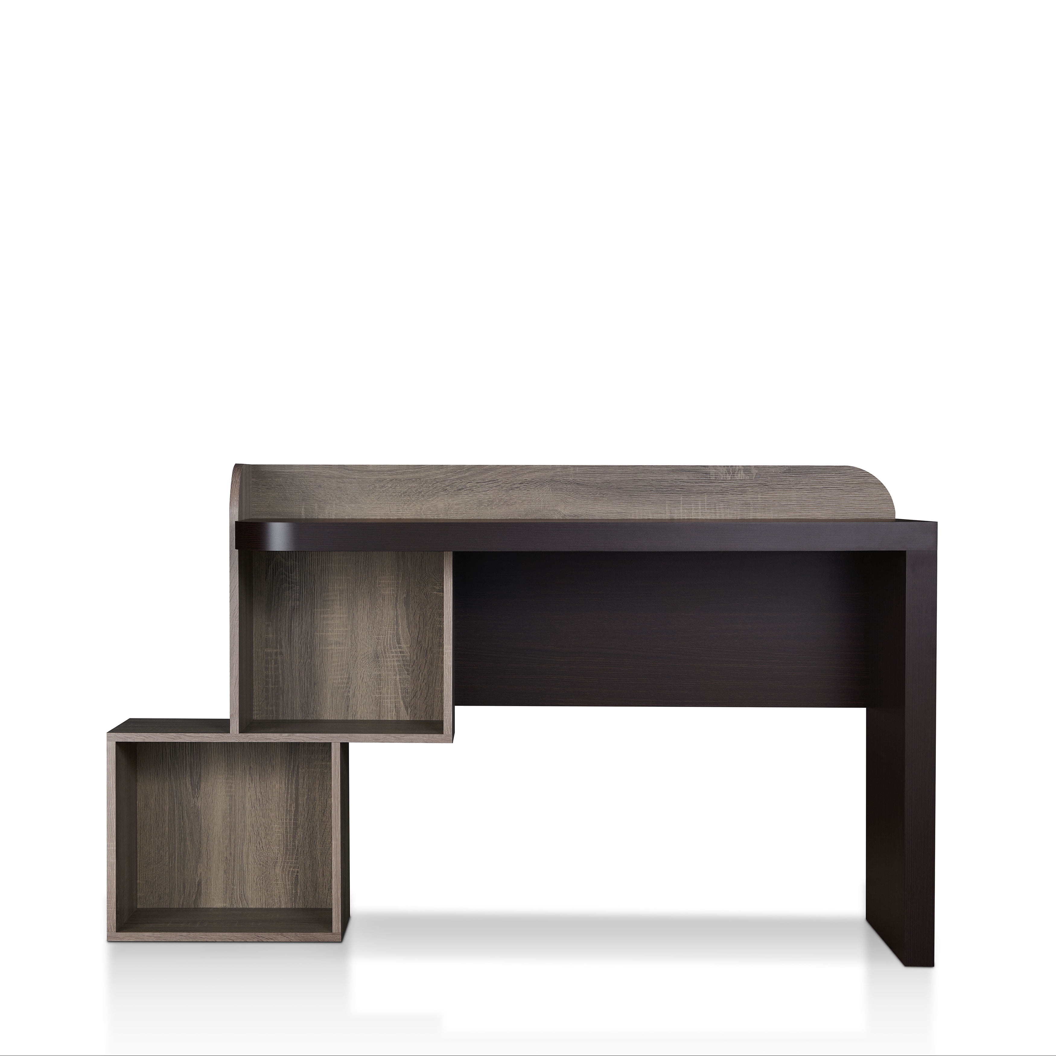 Furniture of America Boyne Modern Desk with Storage in Walnut Wood Finish