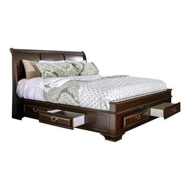 Furniture of America Bradford Wood Queen Storage Platform Bed in Brown Cherry