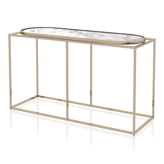 Furniture of America Bradley Console Table, White/Gold