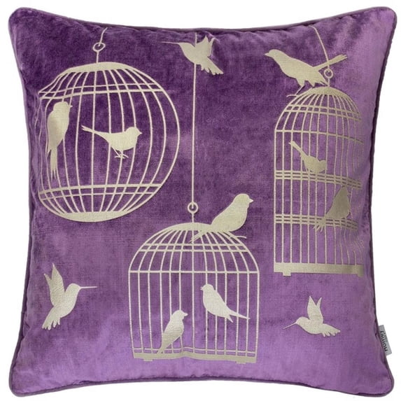 Furniture of America Brantley Fabric Throw Pillow in Purple (Set of 2)