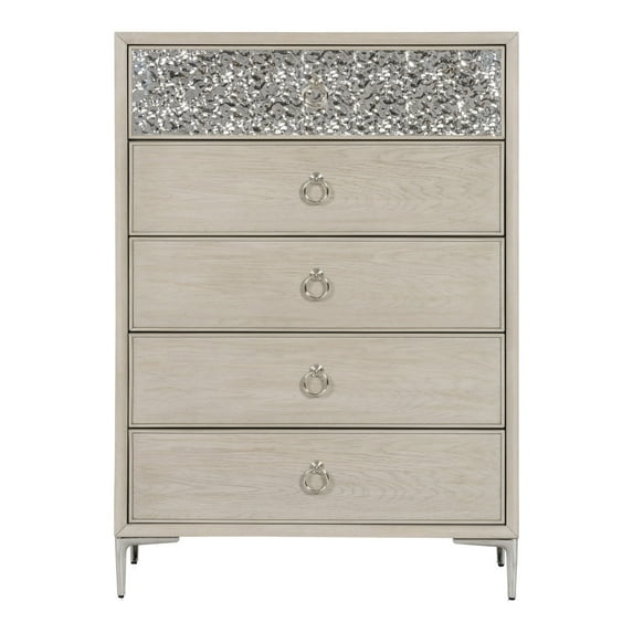 Furniture of America Brio 5-Drawer Solid Wood Adult Bedroom Chest Dresser, Natural Oak