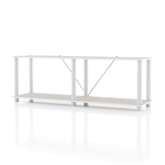 Furniture of America Brooks Adult Open Display Shelf Bookcase, 2-Tier 47-inch TV Stand, Greige