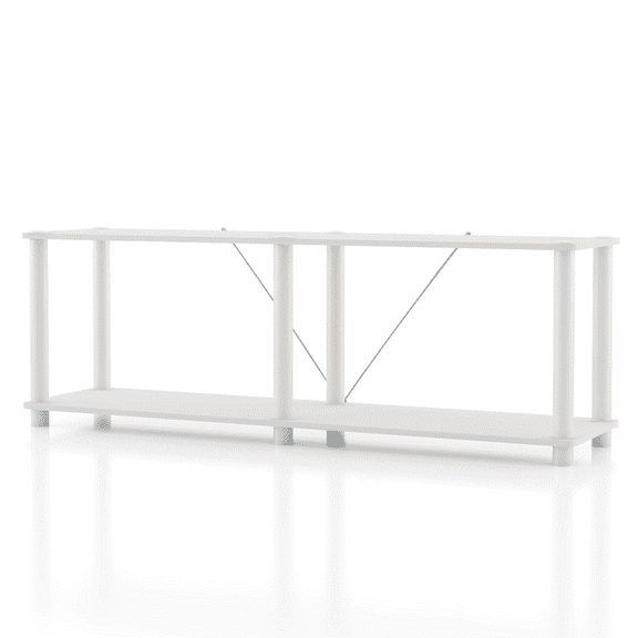 Furniture of America Brooks Adult Open Display Shelf Bookcase, 2-Tier 47-inch TV Stand, White