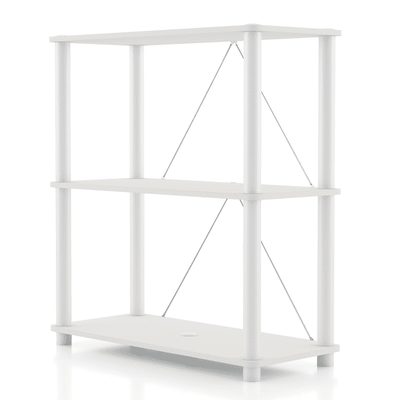 Furniture of America Brooks Adult Open Display Shelf Bookcase, 3-Tier 27-inch Shelves, White