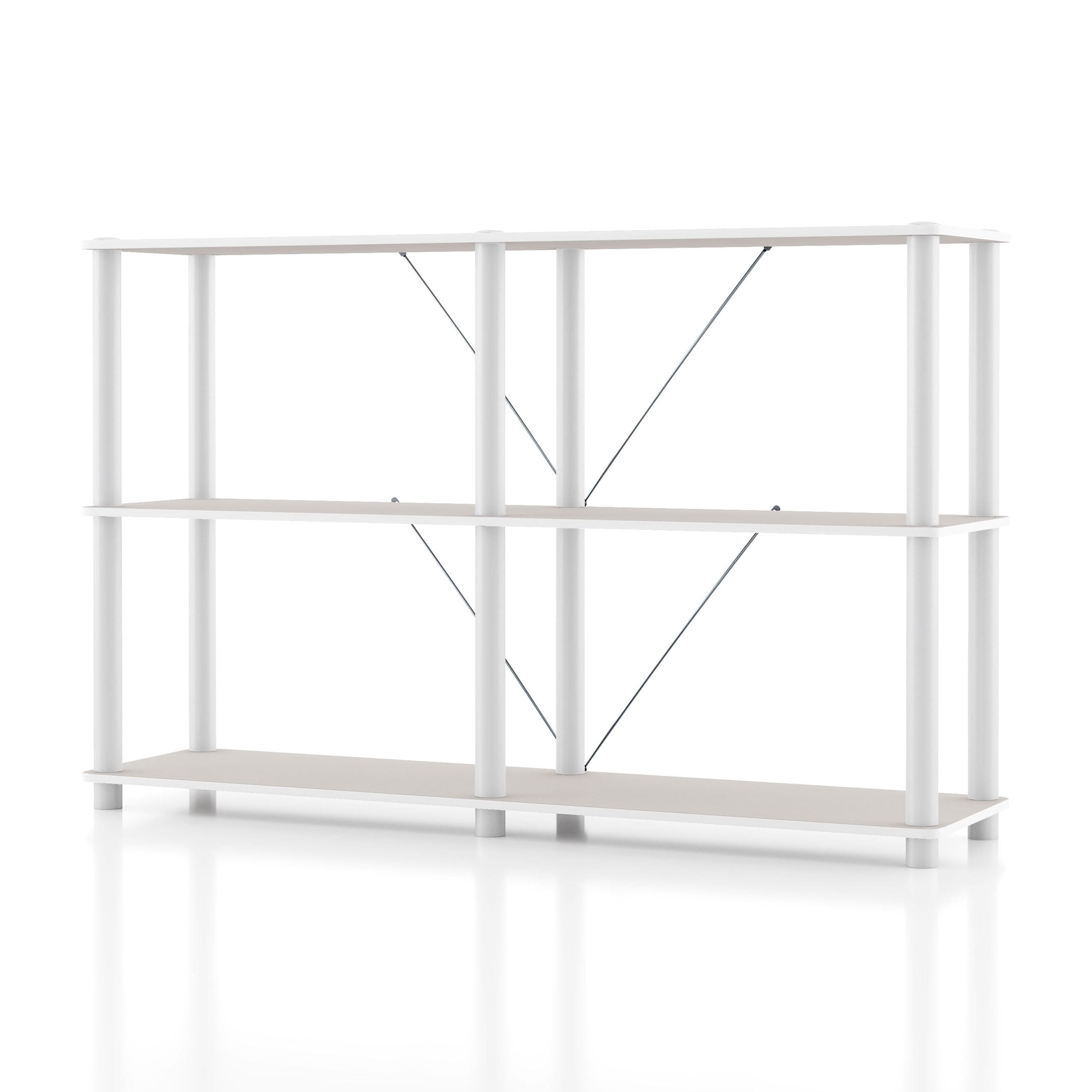 Furniture of America Brooks Adult Open Display Shelf Bookcase, 3-Tier 47-inch Console Table, Greige