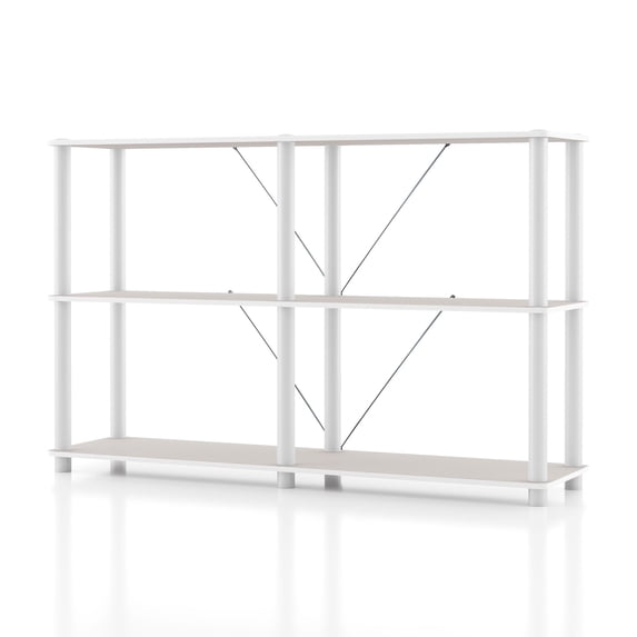Furniture of America Brooks Adult Open Display Shelf Bookcase, 3-Tier 47-inch Console Table, Greige