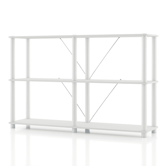 Furniture of America Brooks Adult Open Display Shelf Bookcase, 3-Tier 47-inch Sofa Table, White