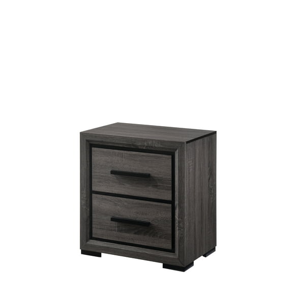Furniture of America Brooks Contemporary Nightstand with 2-Drawer, Gray