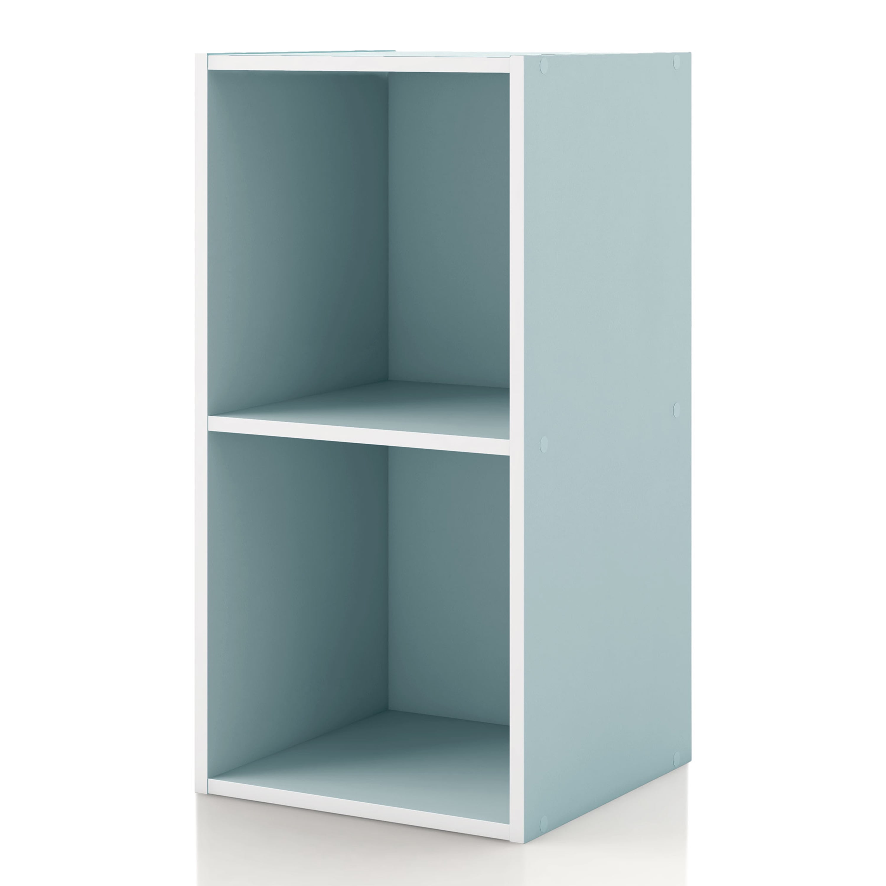 Furniture of America Brooks Stackable 2-Cube Wood Light Blue Kids Bookcase
