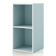 Furniture of America Brooks Stackable 2-Cube Wood Light Blue Kids Bookcase