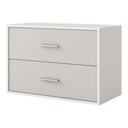 Furniture of America Brooks Stackable 2-Drawer Wood Gray Cabinet
