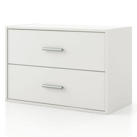 Furniture of America Brooks Stackable 2-Drawer Wood White Cabinet