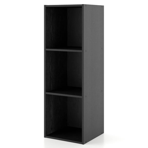 Furniture of America Seni Stackable Wood 3-Cube Bookcase in Black