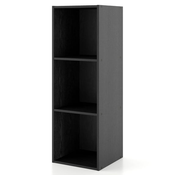 Furniture of America Brooks Stackable 3-Cube Wood Black Bookcase