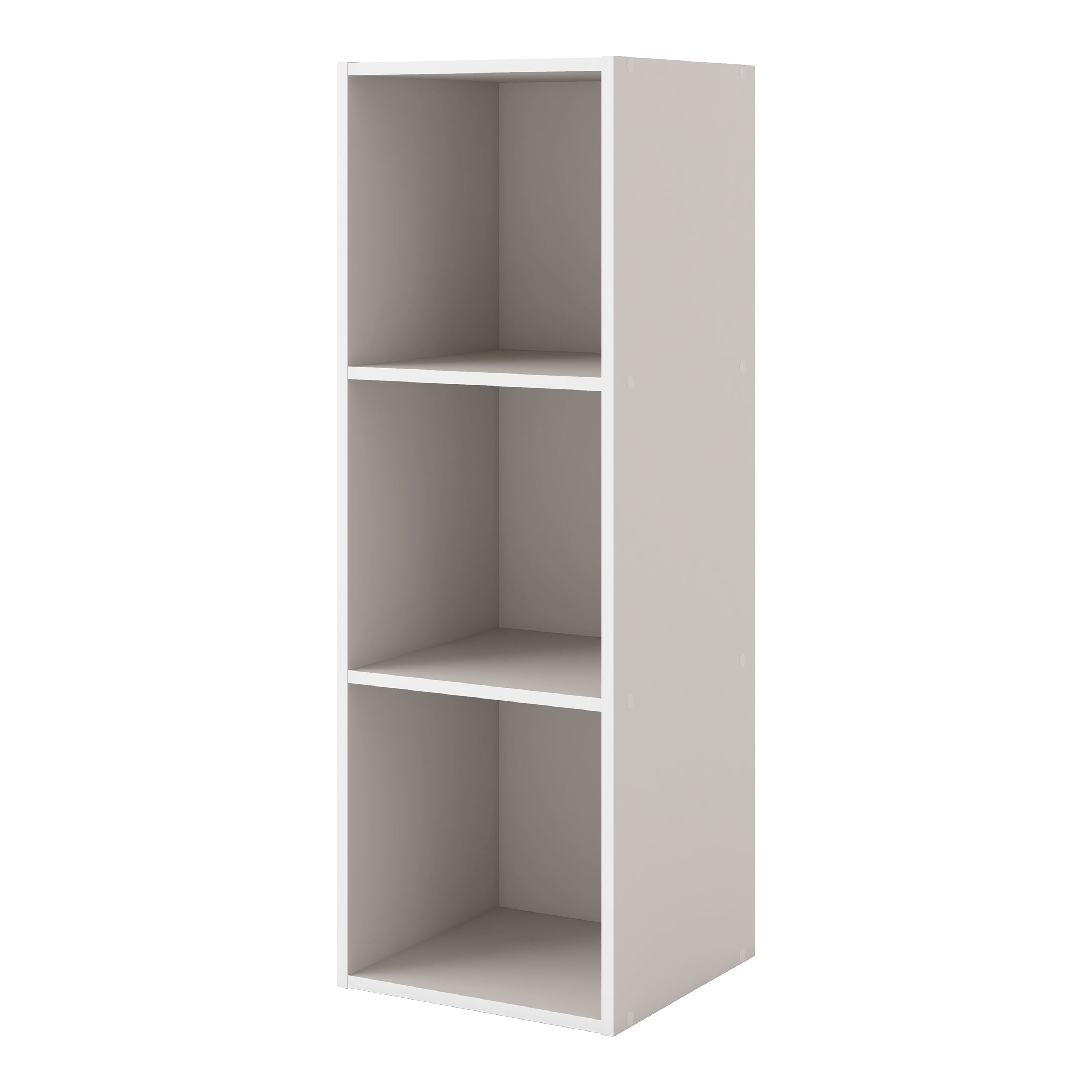 Taupe Grey 3-Shelf Stackable Wood Cube Bookcase