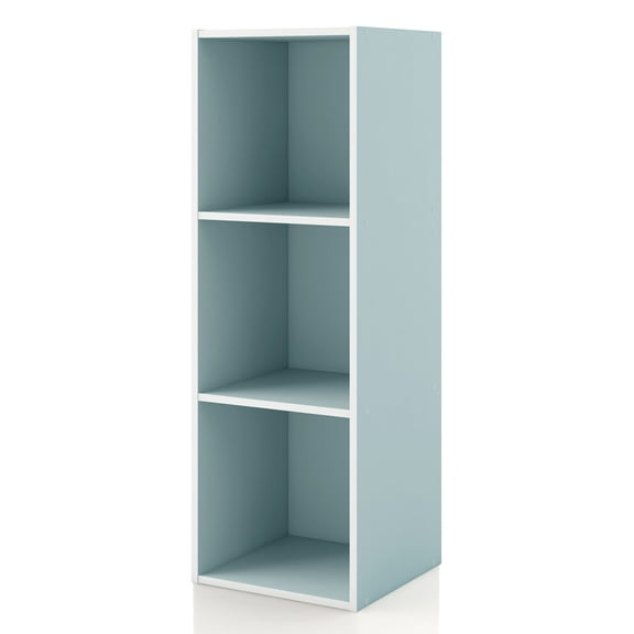 Furniture of America Brooks Stackable 3-Cube Wood Light Blue Kids Bookcase