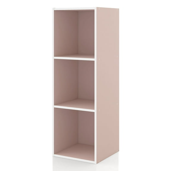 Furniture of America Brooks Stackable 3-Cube Wood Light Pink Kids Bookcase