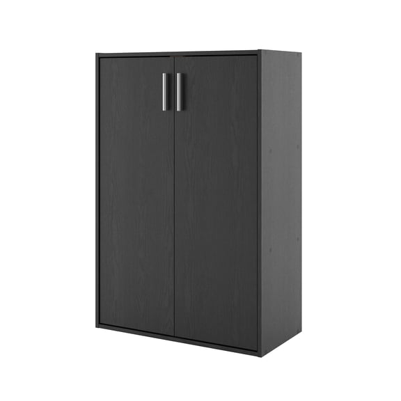 Furniture of America Seni Stackable Wood 3-Shelf Black Bookcase with Door