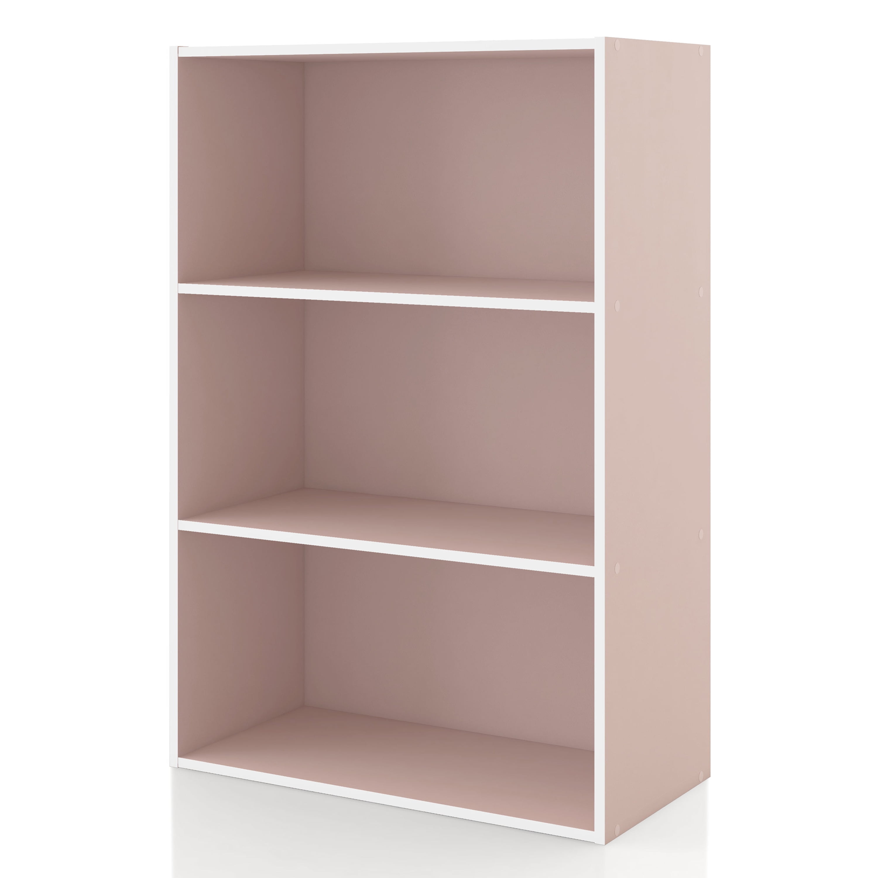 Light Pink 3-Tier Stackable Wood Kids Bookcase