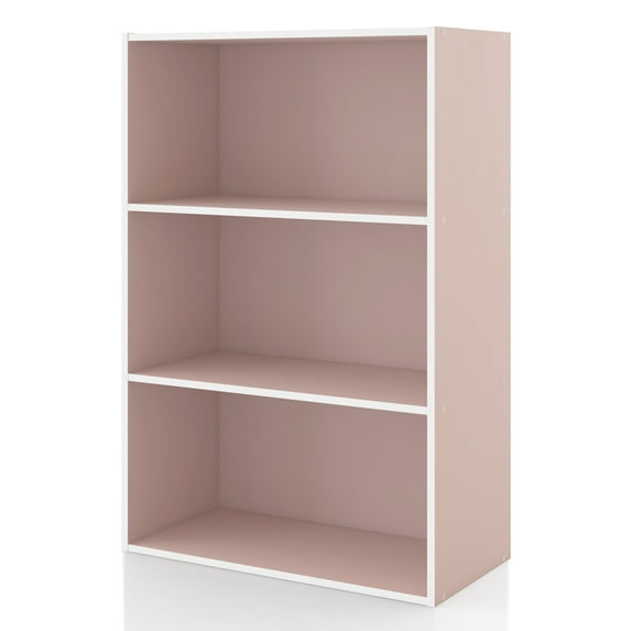 Furniture of America Brooks Stackable 3-Tier Wood Light Pink Kids Bookcase
