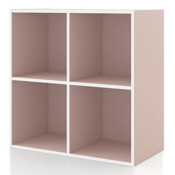 Furniture of America Brooks Stackable 4-Cube Wood Light Pink Kids Bookcase
