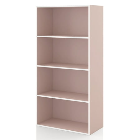 Furniture of America Brooks Stackable 4-Tier Wood Light Pink Kids Bookcase
