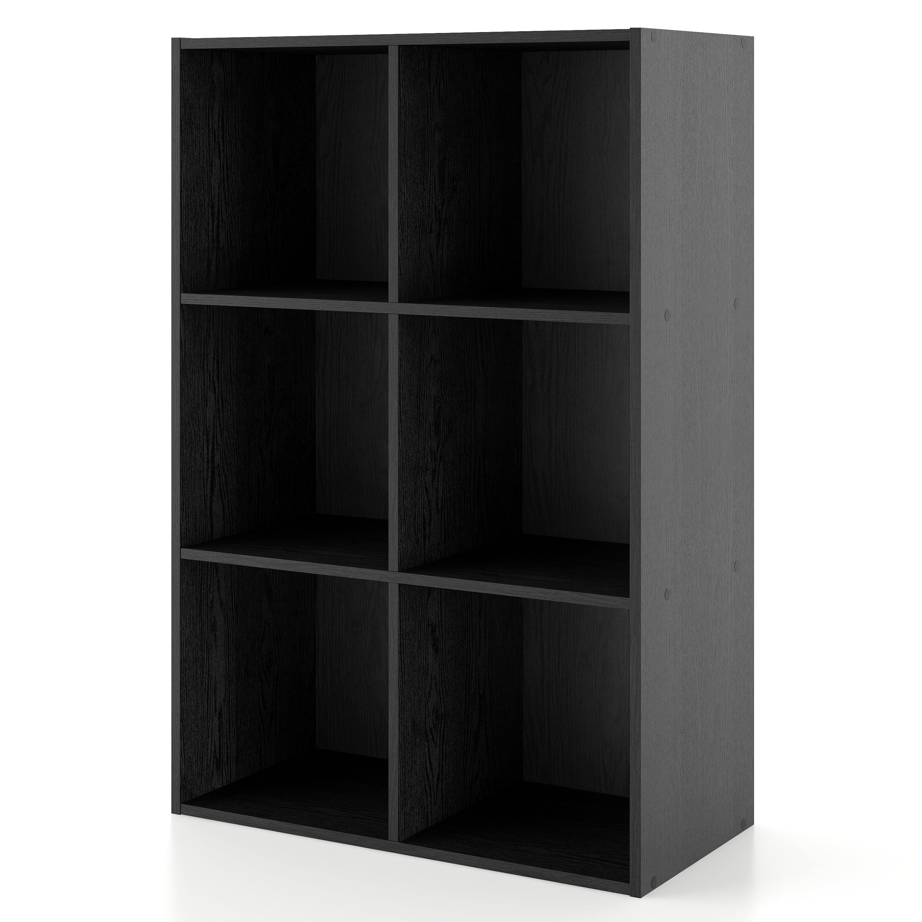 Furniture of America Brooks Stackable 6-Cube Wood Black Bookcase