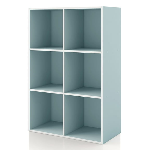 Furniture of America Brooks Stackable 6-Cube Wood Light Blue Kids Bookcase