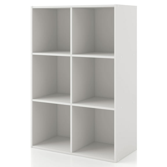 Furniture of America Brooks Stackable 6-Cube Wood White Bookcase