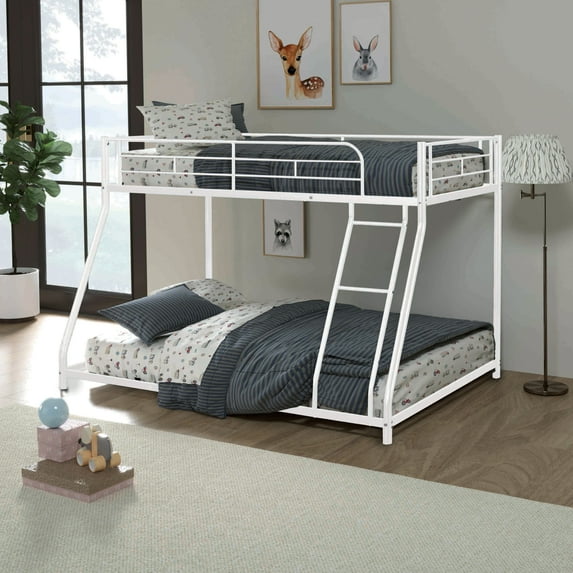 Furniture of America Brouse Kids White Twin Over Full Bunk Bed