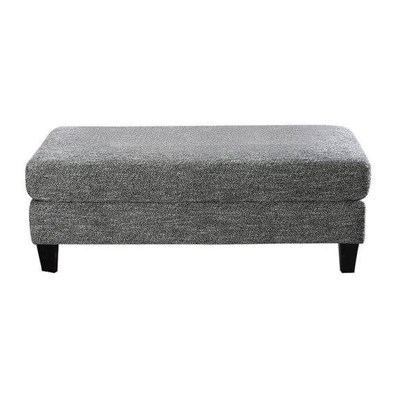 Furniture of America Burcham Transitional Chenille Upholstered Ottoman in Gray