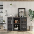 thumbnail image 1 of Furniture of America Button Metal 6-Shelf Console Table, Gun Metal, 1 of 8