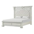 thumbnail image 1 of Furniture of America Byrne Wood Tufted Headboard Panel King Bed in White, 1 of 10