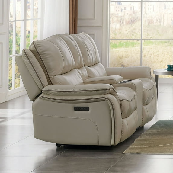 Furniture of America Caddo Upholstered Fabric Beige Reclining Loveseat
