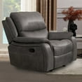 thumbnail image 1 of Furniture of America Caddo Upholstered Fabric Dark Gray Glider Recliner, 1 of 5