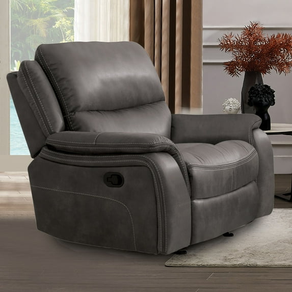 Furniture of America Caddo Upholstered Fabric Dark Gray Glider Recliner