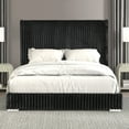 thumbnail image 1 of Furniture of America Cafein Adult Full Extra Tall Tufted Fabric Wingback Mattress Ready Bed, Black, 1 of 6